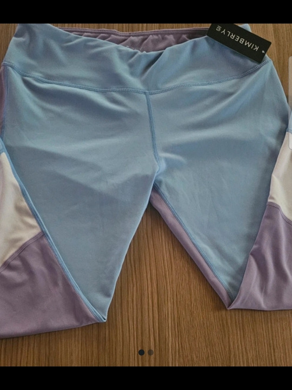 Kimberly Light Blue & Lavender Colorblock Leggings